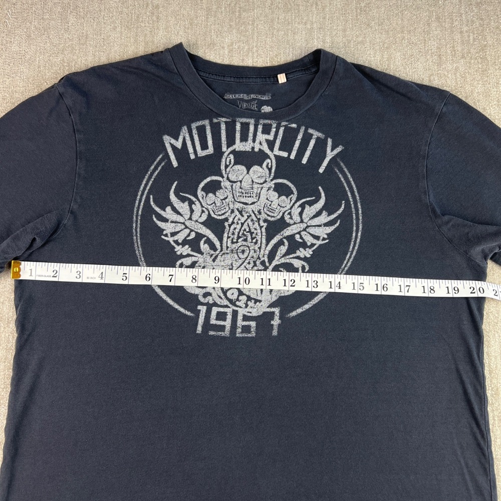 Guess Jeans Vintage T-Shirt Mens Medium Black Motorcity Skull Grunge Muscle Punk - Picture 4 of 8